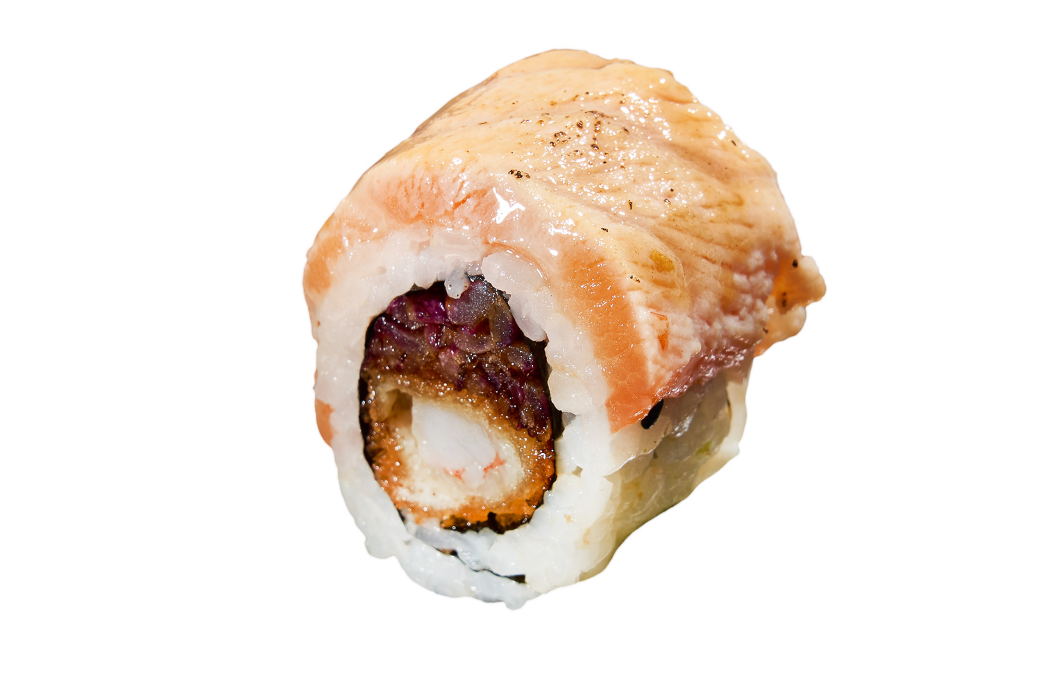 Salmón caramelizado roll
