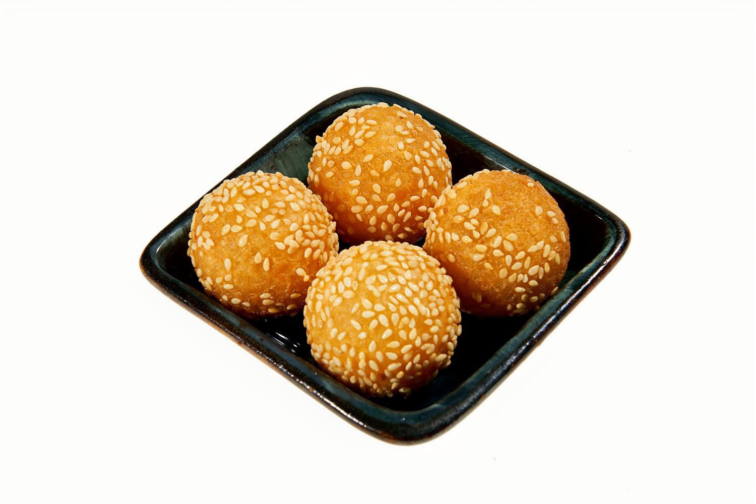 Bolas de sésamo con judía roja x4