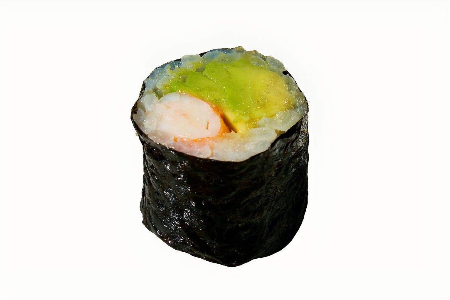 Maki langostino y aguacate