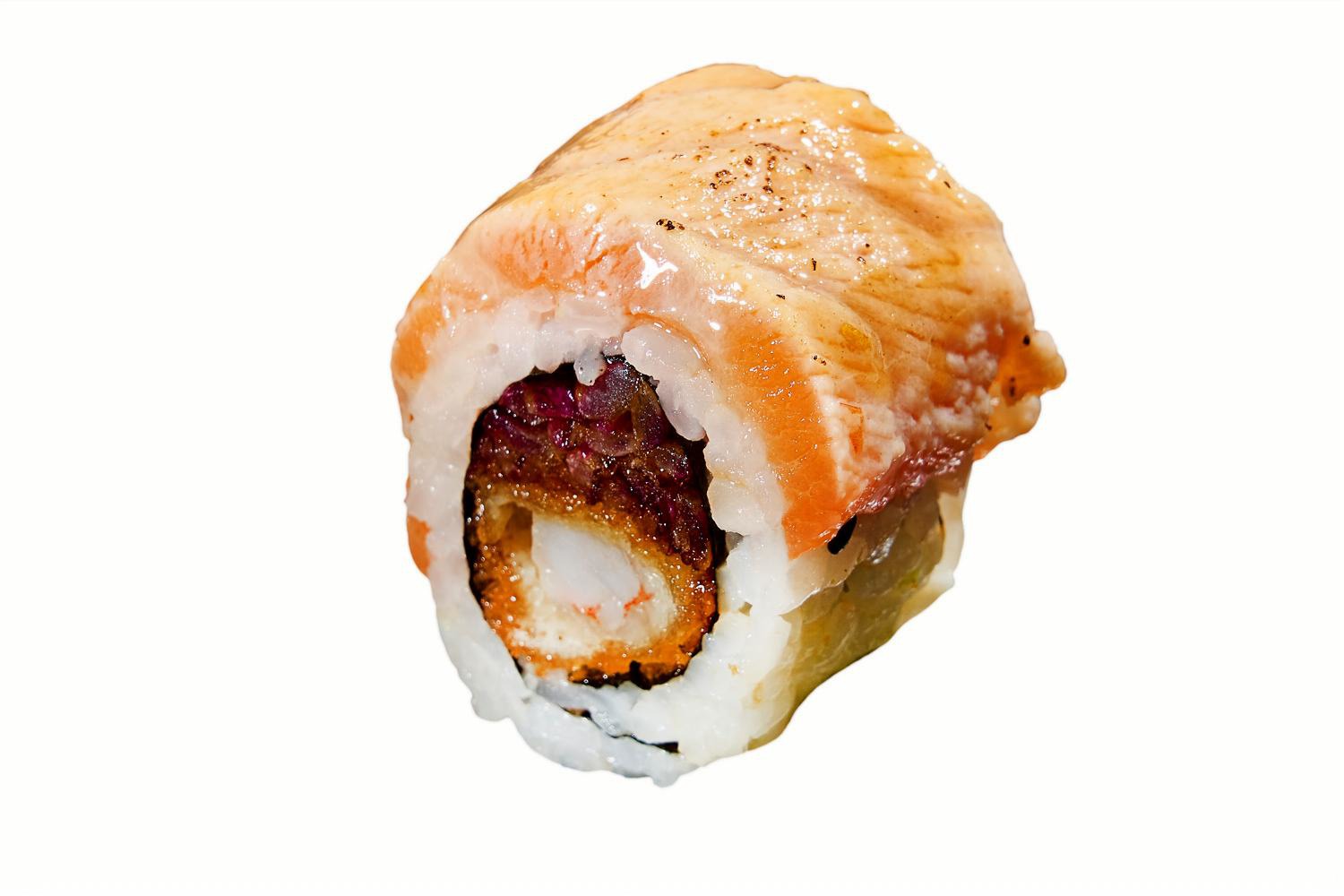 Salmón caramelizado roll
